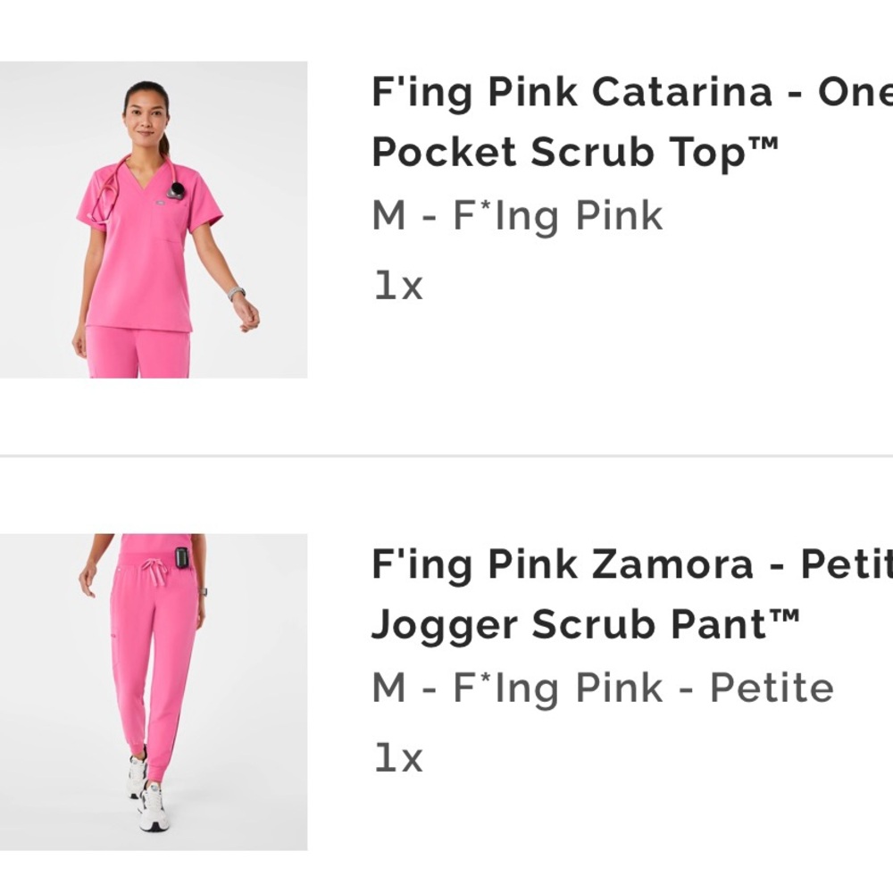 F’ING PINK: Figs Scrub Set Catarina/Zamora- (M/MP) Like New